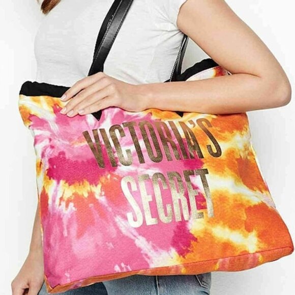 Victoria's Secret Handbags - Victoria's Secret Large Logo Tie Dye Beach/Overnight/Getaway Tote